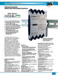 Thumbnail of document Data Sheet - DRSL-RTD-LP Non Isolated Loop Powered DIN Rail RTD input Conditioner